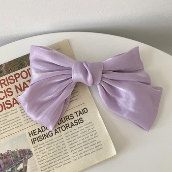 Бант для волос на заколке заколка шпилька Honey Fashion Accessories фиолетовый (12-27)