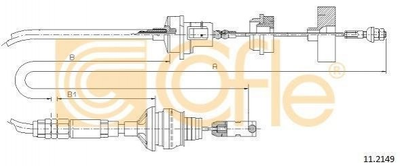 Тросик сцепления COFLE 112149 Peugeot 306, Partner; Citroen Xsara, Berlingo 2150E8, 2150G9, 2150J1