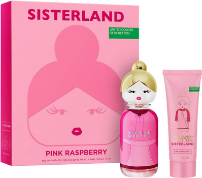 Набір для жінок United Colors of Benetton Sisterland Pink Raspberry Туалетна вода 80 мл + Лосьйон для тіла 75 мл (8433982024658)