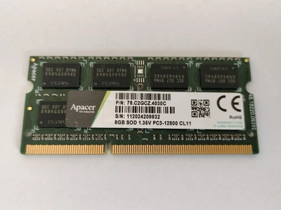 Оперативна пам'ять для ноутбука Apacer DDR3L 8Gb SODIMM 1600 PC3-12800 1.35V (1x8Gb)