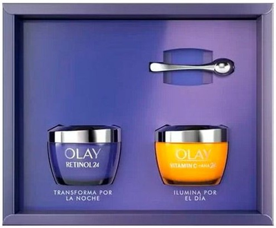 Zestaw do pielęgnacji twarzy Olay Vitamina C + Aha 24 Krem-żel 50 ml + Krem na noc 50 ml + Masażer (8700216277358)