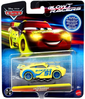 Pojazd Mattel Cars Glow Racers Dinoco świecący w ciemności (0194735158539)