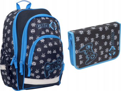 Рюкзак Hama Black Gamer з пеналом 40 x 28 x 20 см 15 л Blue (4047443447944)