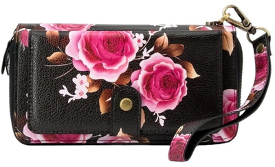 Etui-portfel Evelatus Universal Wallet Zipper Design Flower Black (EVEAPP14WZDFB)