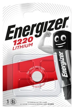Батарейка литиевая Energizer 1220 Lithium, CR1220, 3V, блистер 1шт