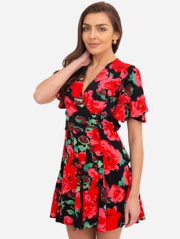 Sukienka damska w kwiaty Ax Paris DA1858 XL Czerwona (5063259098711)