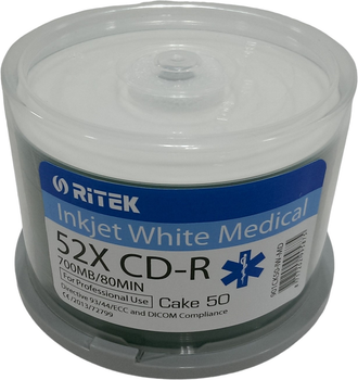Dyski Traxdata Ritek CD-R 700MB 52X Printable Medical Cake 50 szt (8717202995875)