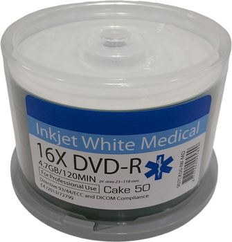 Dyski Traxdata Ritek DVD-R 4.7GB 16X Printable Medical Cake 50 szt (8717202995899)