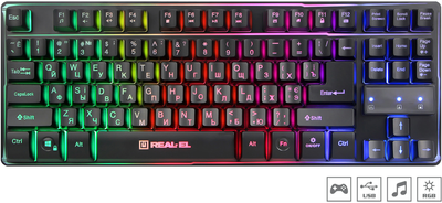 Клавиатура Real-El Gaming 8710 TKL Backlit USB (EL123100030)