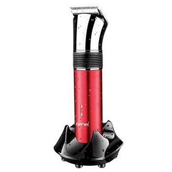 Машинка для стрижки Gemei GM-6003 М02312 с подставкой Красная