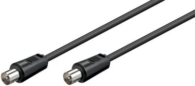 Кабель антенний Goobay RF:Coaxial M/M 2.5m 75 Ohm D=5.0mm 2xShielded 70dB чорний(75.06.8148)