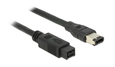 Кабель відео-сигнальний Delock FireWire 9p-6p M/M 2.0m AWG24+28 D=6.0mm 400Mbps чорний(70.08.2596)