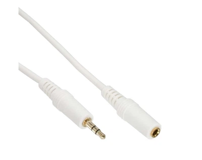 Кабель аудіо-подовжувач InLine Jack 3.5mm 3pin M/F 2.0m Stereo AUX D=4.0mm Gold білий(77.W9.9931)