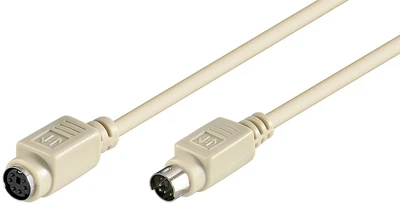 Кабель клавіатури-мишки Goobay PS2 M/F 2.0m miniDin6 D=4.0mm Nickel сірий(75.03.3399)