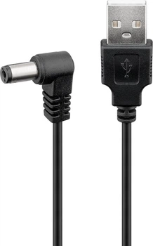 Кабель живлення пристроїв Lucom USB2.0 A-Jack DC M/M 0.5m 5.5x2.5mm Power 90° Cu чорний(25.02.5248)