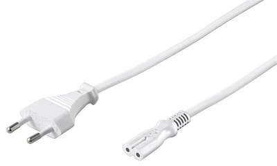 Кабель живлення пристроїв Goobay IEC(EuroPlug)-(C7)Euro8 M/M 5.0m 0.75mm D=6.0mm білий(75.09.3988)
