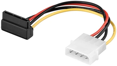 Кабель живлення внутрішній Goobay MoleX-SATA 15p M/F 0.13m SATA 90°вверх(75.09.3030)