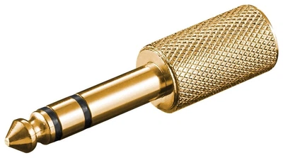 Перехідник аудіо Gutbay Jack 3.5mm 3pin-6.3mm F/M адаптер Stereo Gold Metal золотистий(78.01.2912)