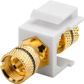 Перехідник аудіо Goobay Banana-конектор Keystone/F Speaker Audio Gold чорний(75.07.9476)