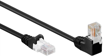 Патч-корд Lucom RJ45 UTP5e 1.0m patch AWG26 1x90° D=4.9mm Gold чорний(84.00.7081)