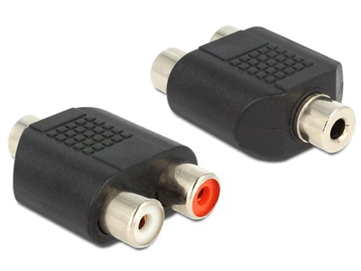 Перехідник аудіо Lucom Jack 3.5mm 3pin-RCAx2 F/F адаптер Y-form чорний(62.09.8323)