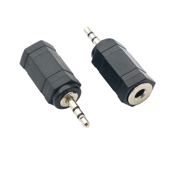 Перехідник аудіо Lucom Jack 2.5mm 3pin-3.5mm 3pin M/F адаптер прямий Stereo Plastic чорний(62.09.8109)