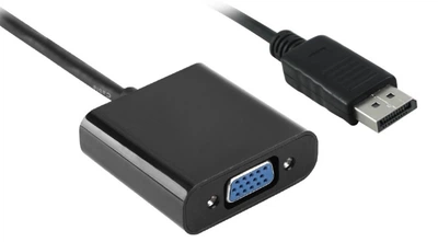 Перехідник відео Lucom DisplayPort-VGA HD15 M/F (VGA-екран) 1080p 0.24m Gold чорний(78.01.9004)