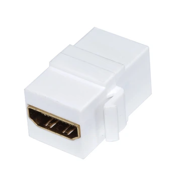 Перехідник відео Lucom HDMI F/F (Keystone) адаптер v2.0 4K@60Hz прямий білий(62.09.8133)