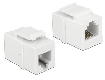 Перехідник телефонний Lucom RJ12 F/F Keystone LSA зєднання 1:1 білий(62.09.8315)