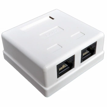 Розетка мережева Lucom RJ45 UTP5e 2x2 (розетка) зовнішня ABS IDC білий(62.09.8388)