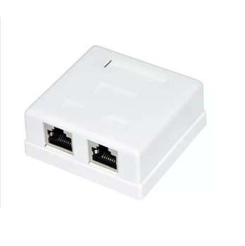Розетка мережева Lucom RJ45 STP6 2x2 (розетка) зовнішня LSA Punch down AWG22-24 білий(62.09.8395)