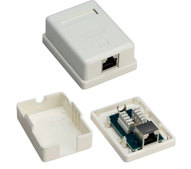 Розетка мережева Goobay RJ45 STP6 (розетка) зовнішня LSA Punch down AWG22-24 білий(75.07.7634)