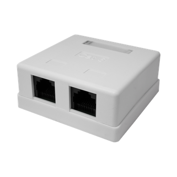 Розетка мережева Lucom RJ45 UTP6 2x2 (розетка) зовнішня LSA AWG22-24 Punch down білий(62.09.8316)