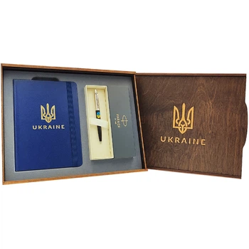 Подарунковий набір: Коробка + Кулькова ручка Parker JOTTER Ukraine 15632_T1026u + Блокнот Axent Partner Ukraine Cиній