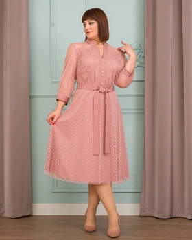 Плаття Alenka Plus 14416-1, 56, пудра