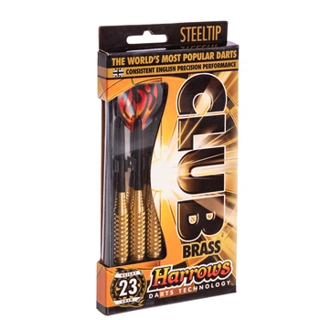 Дротики для игры в дартс цилиндрические Harrows CLUB BRASS Steel Tip HARROWS (сталь, латунь, вес 23гр, 3шт.,+3хвост,+3опер) (D105-23)