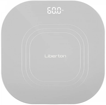 Весы напольные Liberton lbs-0814 smart, Grey, LCD-дисплей, синхронизация по Bluetooth, максимальный вес 180кг, точность измерения 50г, материал поверхности ударопрочное стекло, индикатор заряда, индикатор перегрузки, питание 3*aaa (в комплекте)