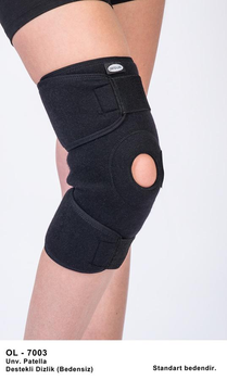 Бандаж на коліно із силіконовим кільцем роз'ємний Ortolife (OL-7003)