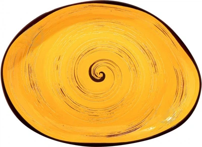 Блюдо Wilmax Spiral Yellow камень 33х24.5 см 700 мл (WL-669442/A)