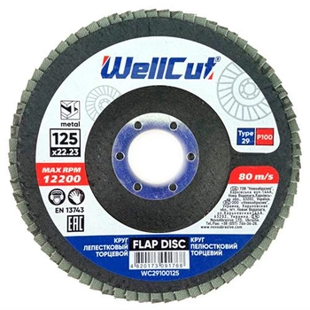 Круг лепестковый торцевой 125*22,2т29 Novoabrasive WellCut P 100