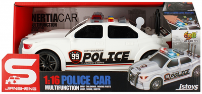 Samochód policyjny Mega Creative ze światłem i dźwiękiem Biały (5904335891591)