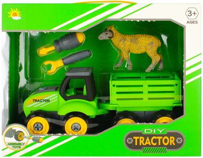 Traktor do skręcania Mega Creative z figurką i akcesoriami Zielony (5908275179795)