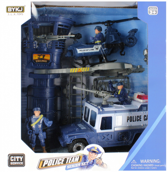 Zestaw pojazdów policyjnych Mega Creative Police Team Samochód + Helikopter + Baza policyjna z figurkami i akcesoriami (5904335897029)