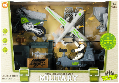 Zestaw pojazdów wojskowych Mega Creative Military Army Situational Games Motocykl + Helikopter + Samolot z figurką i akcesoriami (5905523606577)