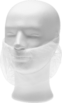 Упаковка Захисних масок для бороди Med Comfort з резинками на вуха Біла 100 шт (4044941030332)