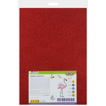 Фоамиран цветной с блестками ZiBi Блестки А3 5 листов 5 цветов 2мм Kids Line (ZB.1842)