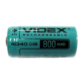 Аккумулятор 16340 (CR123) VIDEX 800mAh (без защиты) 3.7V Li-ion (53835)
