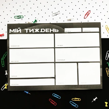 Планнинг-еженедельник Figasse Настольный планнинг на неделю Weekly Planner А4 Черный (ПН0003)