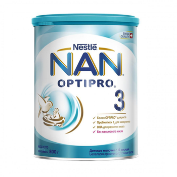 Nestle NAN 3 OPTIPRO® Детское молочко для детей с 12 месяцев, 800 г (88085)