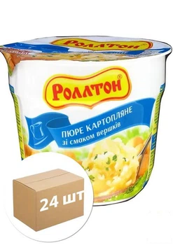 Пюре картофельное (со вкусом сливок) стакан ТМ "Rollton" 40г упаковка 24шт (89756)